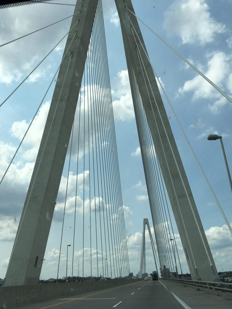 Very tall suspension bridge