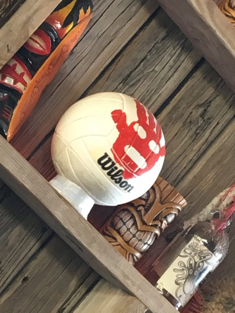 Wilson volleyball with blood stain, from the movie Castaway