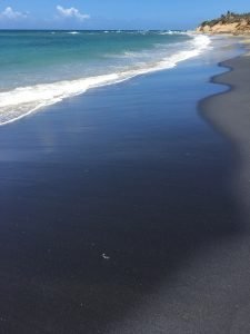 Black Sand Beach, blue water